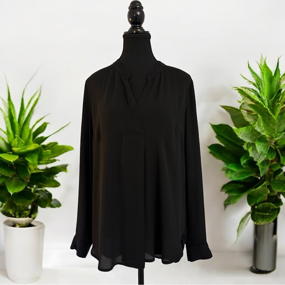 Daniel Rainn Black Long Sleeve Relaxed Blouse